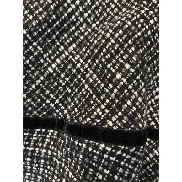 Gap Tweed Y2K Wool Blend Velvet Trim Skirt Womens Size 16 Lined Side Zip Black - Picture 4 of 5